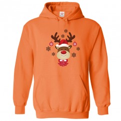 Christmas Reindeer Graphic Xmass Theme Kids & Adults Unisex Hoodie